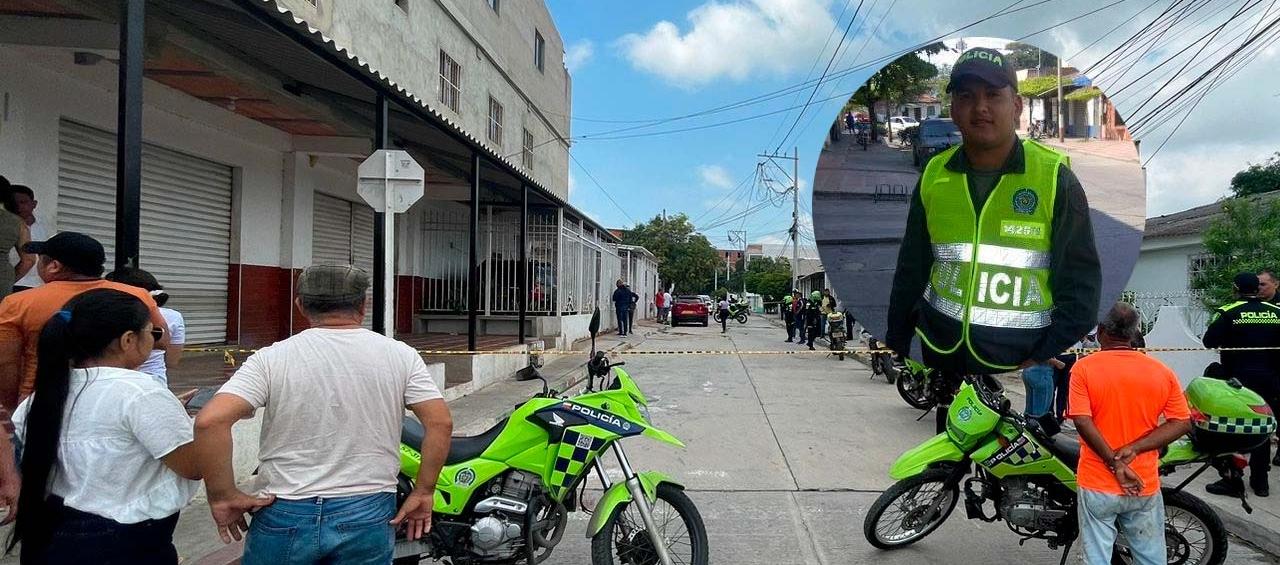El patrullero Jaider Amador Quessep fue baleado en esta cuadra del barrio San Luis. 