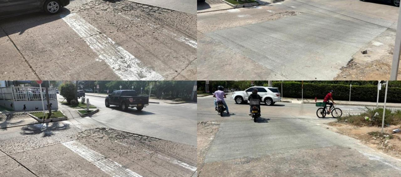 La carrera 64 con calle 98, barrio Riomar, antes y después de la 'Operación tapahuecos'