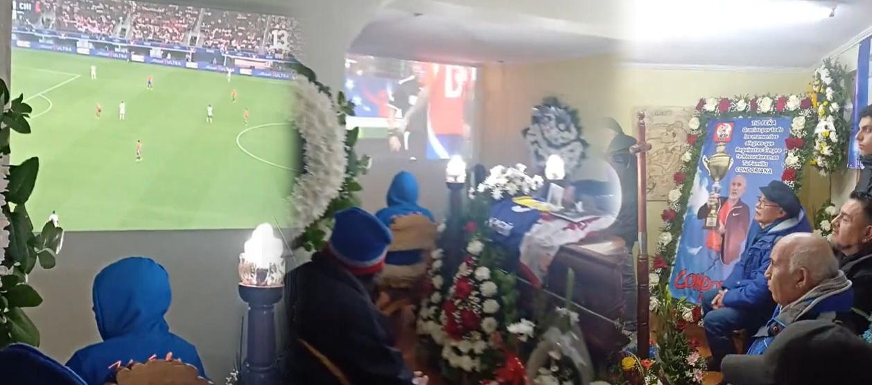 Durante el funeral se vio el encuentro de Chile y Perú. 