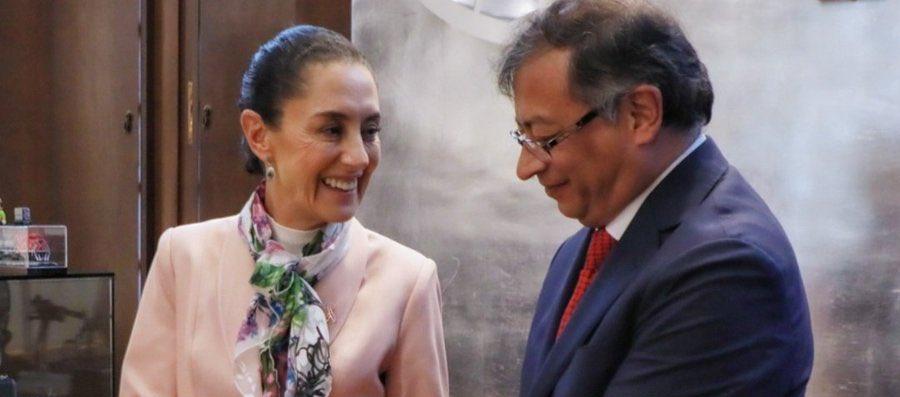 Claudia Sheinbaum y el presidente de Colombia Gustavo Petro.