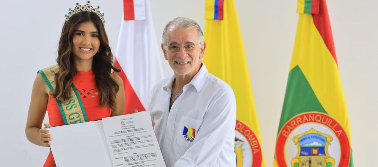 Lina Zambrano con el gobernador Eduardo Verano.