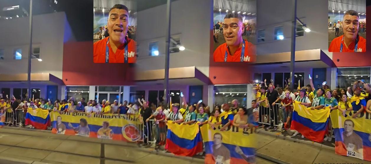 Hinchas de Colombia cantaron 'Los caminos de la vida'.