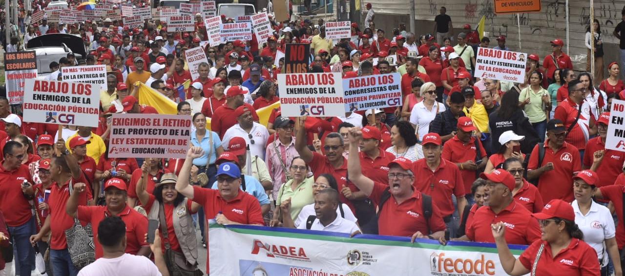 La marcha de Fecode de este miércoles en Barranquilla