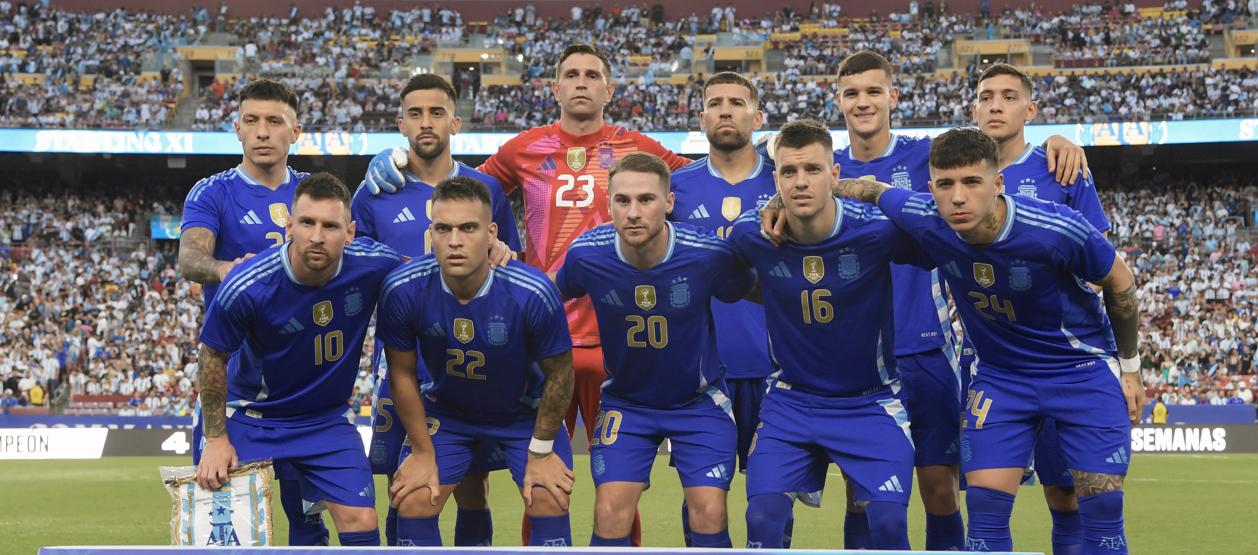 Selección Argentina que disputó el último amistoso para la Copa América contra Guatemala. 