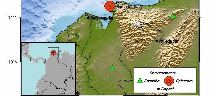 l temblor reportado con epicentro en el departamento del Magdalena