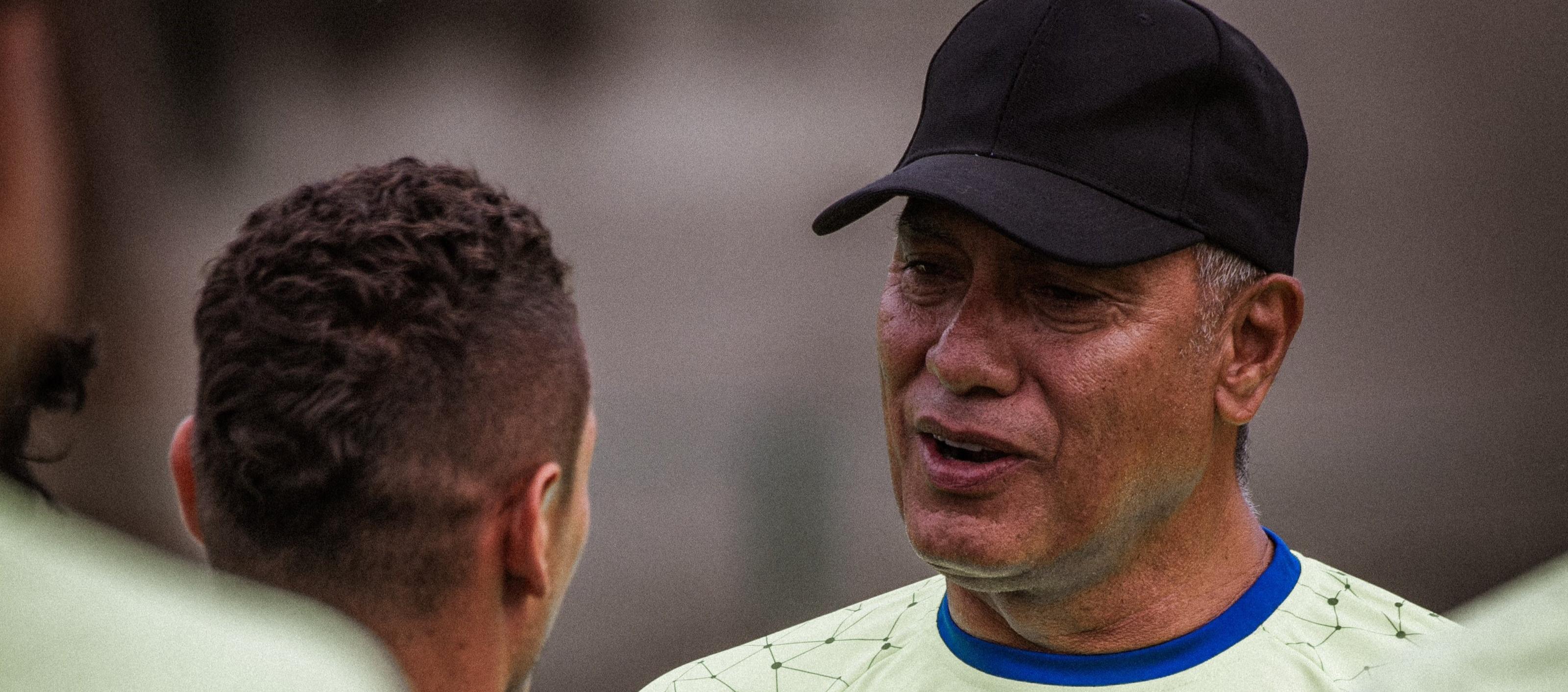 Hernán Torres dirigió este martes su primer entrenamiento como técnico del Deportivo Cali.