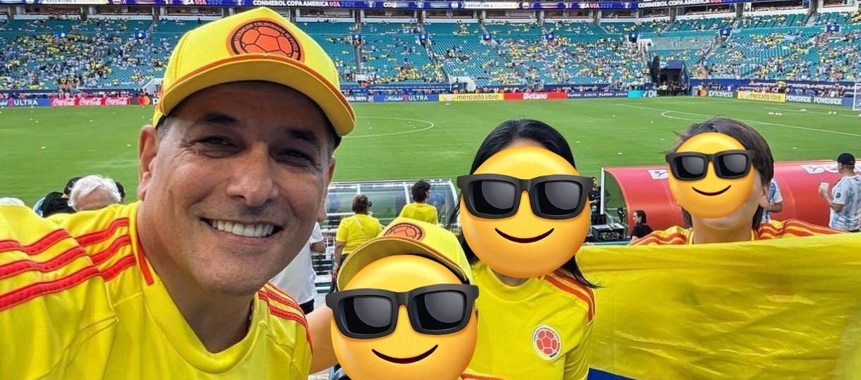 El alcalde de Cartagena colocó en sus redes una foto con su familia en el estadio donde se disputó la final. 