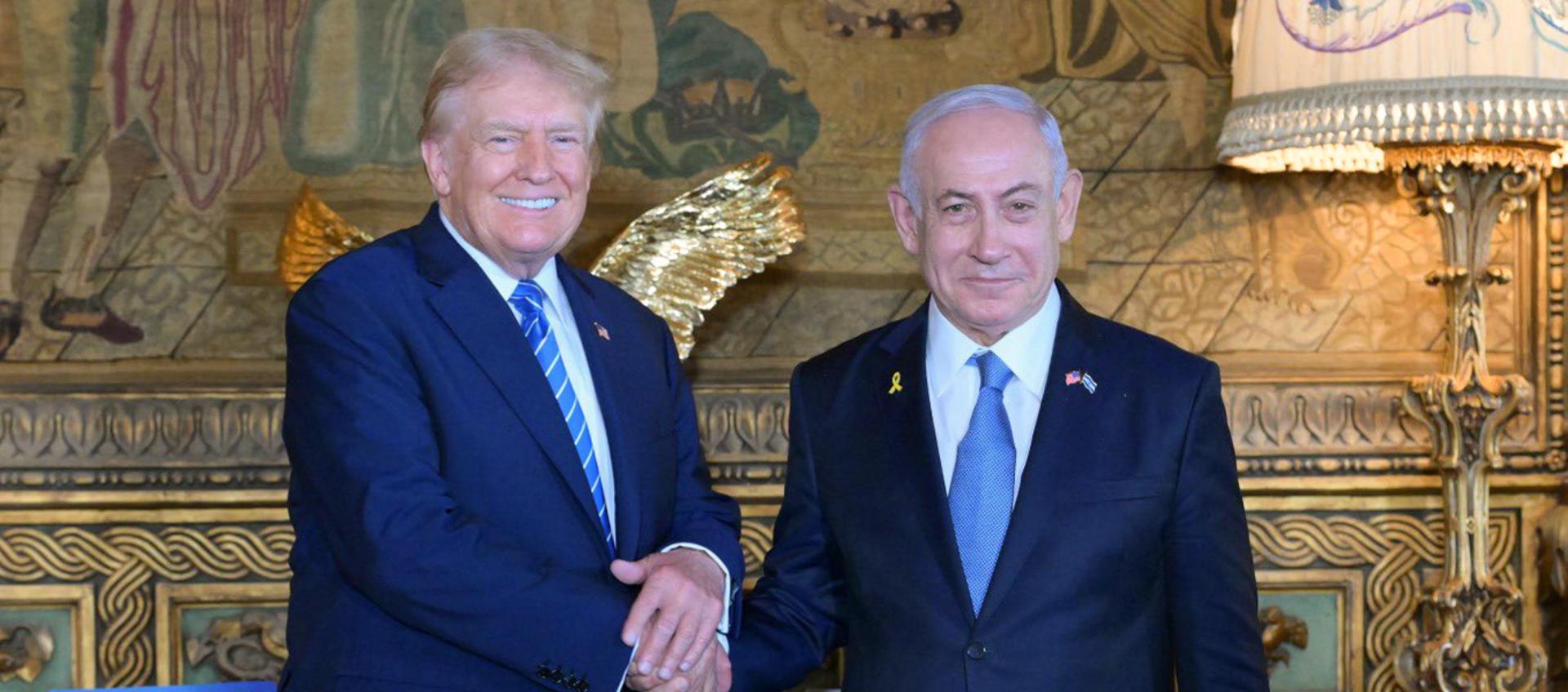 Donald Trump reunido con el primer ministro israelí.