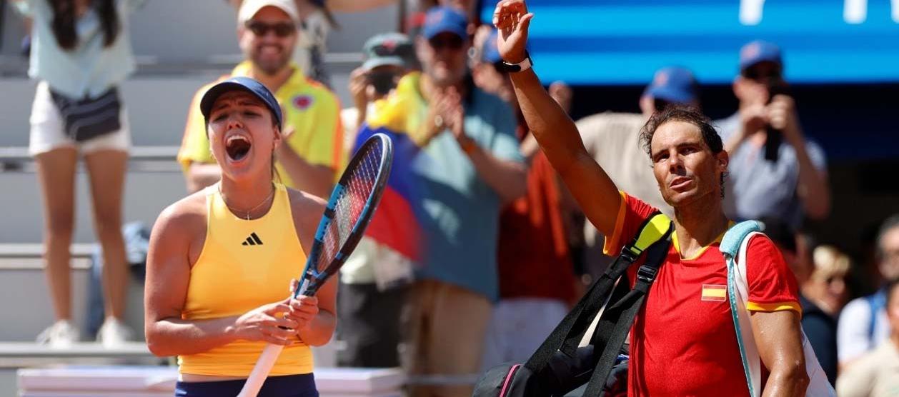 La tenista colombiana María Camila Osorio y el español Rafael Nadal. 