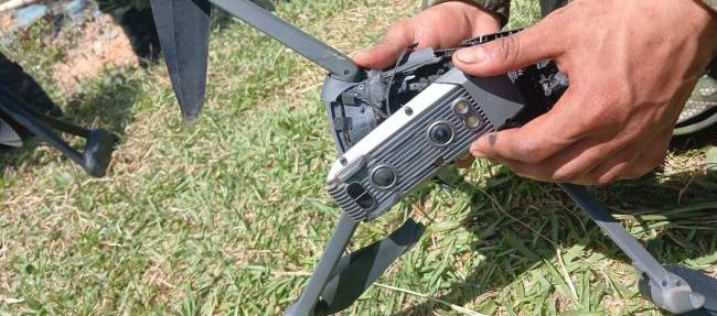 Drone que fue derribado por el Ejército.