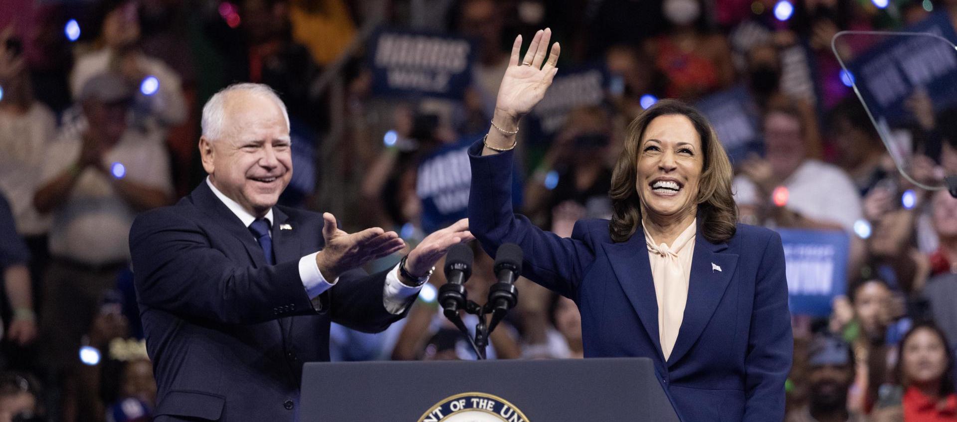 Kamala Harris y su fórmula Tim Walz.