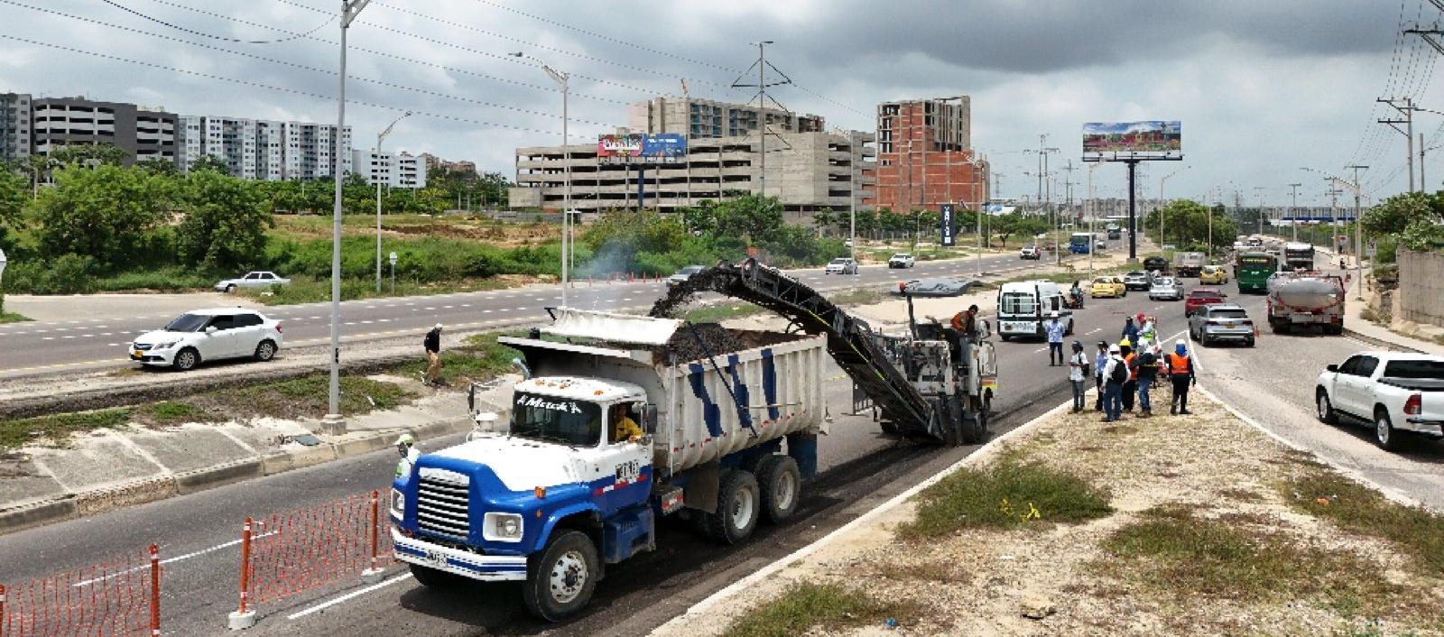 Imagen de los trabajos en la Circunvalar.