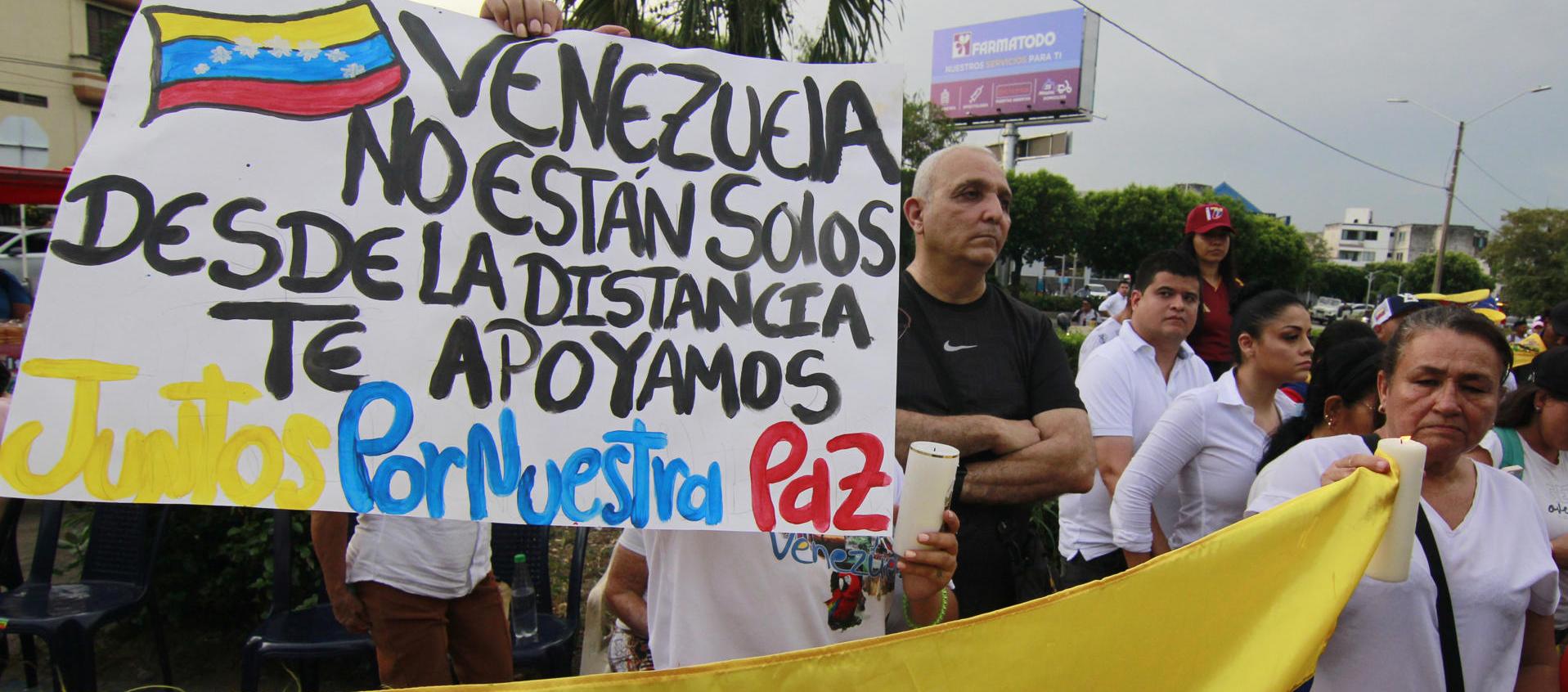 Venezolanos protestando tras los resultados electorales. 