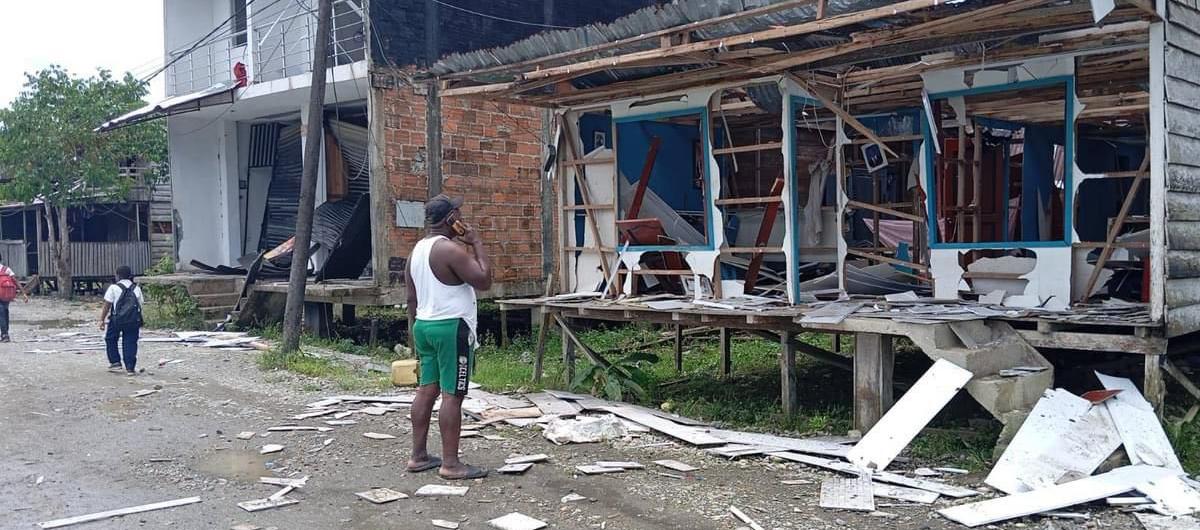 Vivienda destruida.