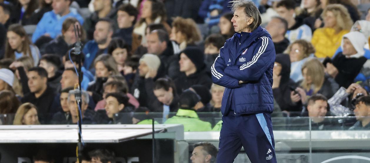 Ricardo Gareca, técnico de Chile, durante el partido contra Argentina.