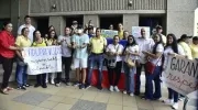 Protesta de docentes del Distrito en Fiduprevisora