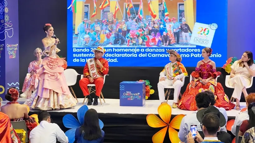 Melissa Cure, Reina Carnaval de Barranquilla 2024, durante la presentación de la programación oficial de las fiestas..