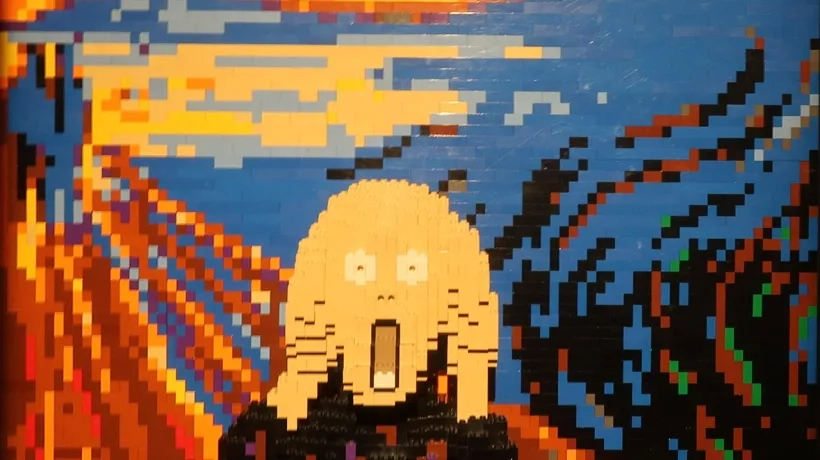 Representación de 'El grito', de Edvard Munch, con piezas de Lego, del artista y creativo estadounidense Nathan Sawaya. 