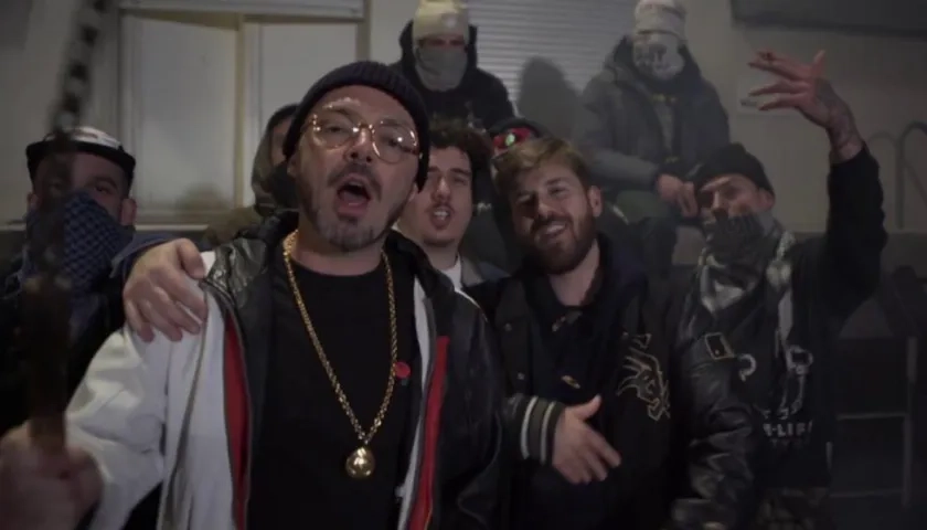 El grupo de rap suizo Chaostruppe.