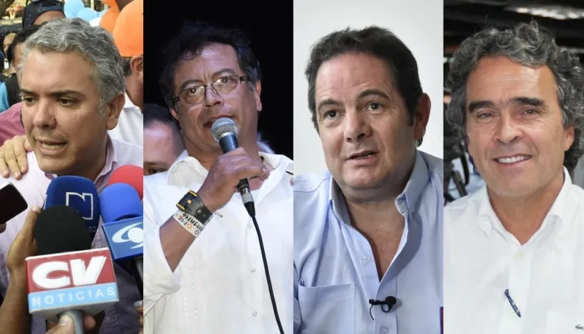 Iván Duque, Gustavo Petro, Germán Vargas y Sergio Fajardo, candidatos presidenciales.