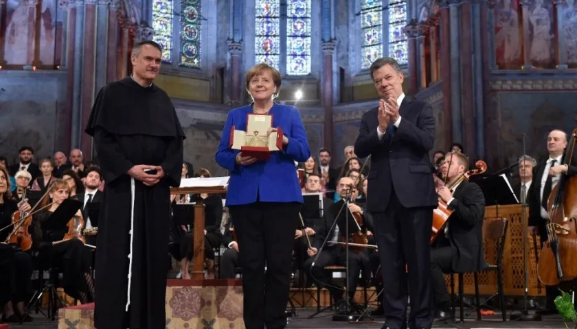 La canciller alemana Ángela Merkel y el Presidente Juan Manuel Santos.