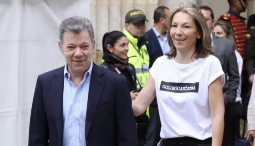 El presidente Juan Manuel Santos y su esposa Tutina de Santos.