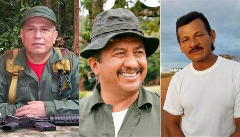 Gener García Molina, alias "John 40"; Miguel Botache, alias "Gentil Duarte", y Édgar Salgado, alias "Rodrigo Cadete".