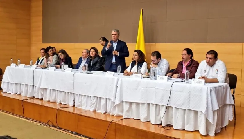 El Presidente Iván Duque con el equipo de Gobierno, en el departamento del Cauca.