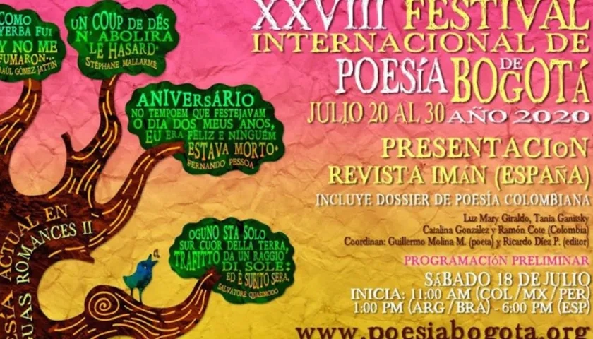 Festival Internacional de Poesía de Bogotá llega a su versión número 28.