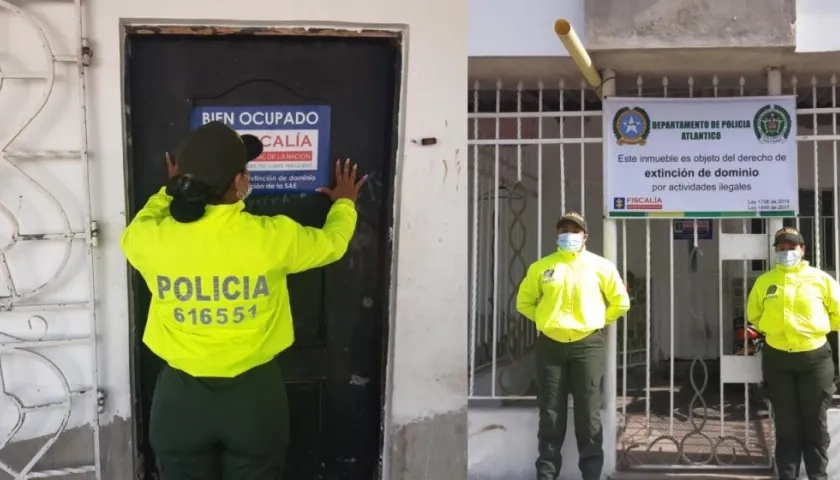 Los dos inmuebles ocupados por la Policía en el barrio Las Nieves de Barranquilla.