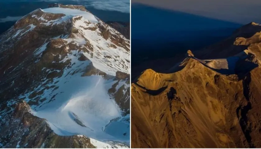 El glaciar Ayoloco, antes y ahora. 