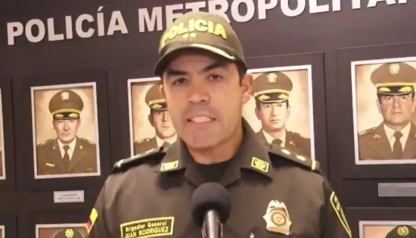 El comandante de la Policía Metropolitana de Cali, brigadier general Juan Carlos Rodríguez.