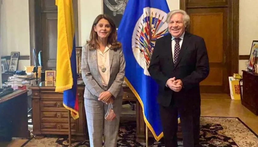 La Vicepresidenta y Canciller de Colombia, Marta Lucía Ramírez, se reunió con el secretario de la OEA, Luis Almagro.