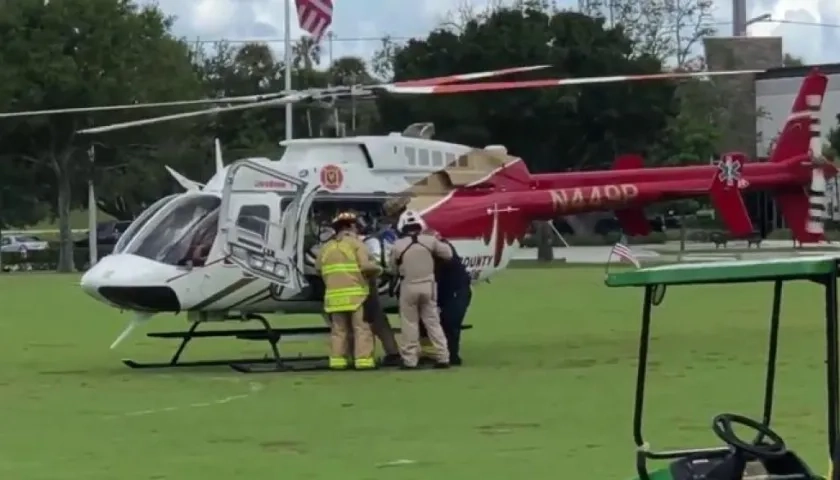 La víctima fue trasladada en helicóptero a un centro asistencial.