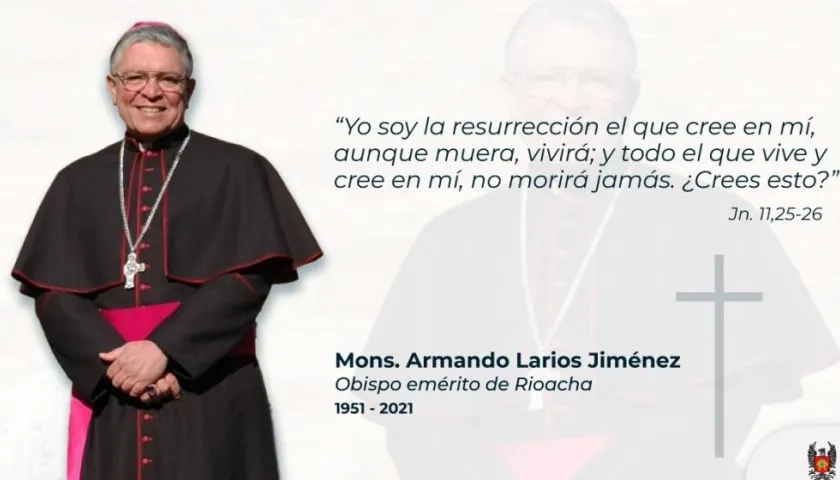 Monseñor Armando Larios Jiménez, obispo emérito de Riohacha.