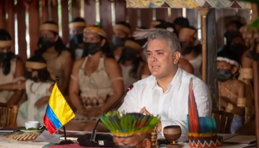 Presidente Duque estuvo este lunes en Leticia, Amazonas. 
