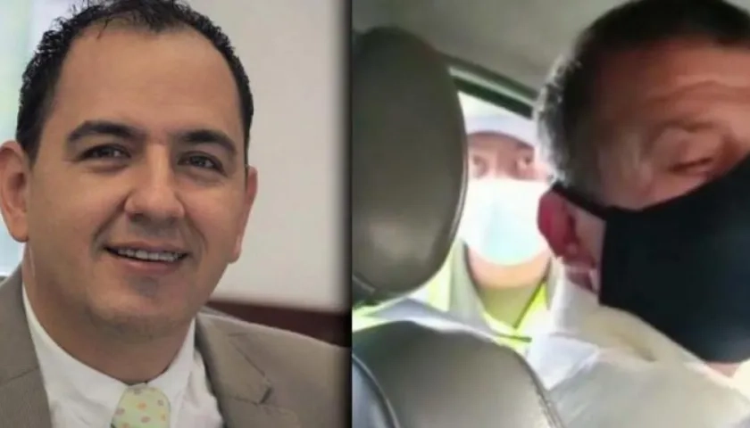 Concejal  Julián Osorio (izquierda) y el conductor de InDrive que fue delatado por él. 