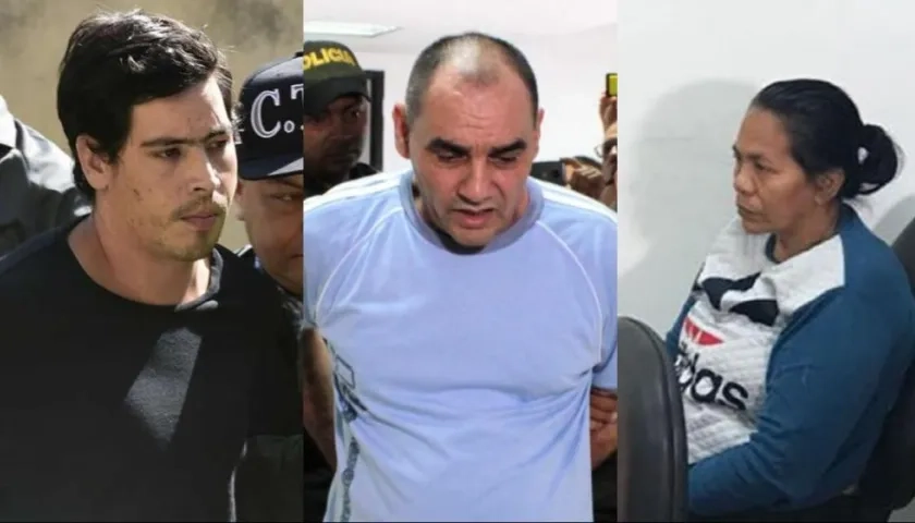 Cristian Camilo Bellón, Nilson Mier y Dalila Duarte, los tres acusados. 