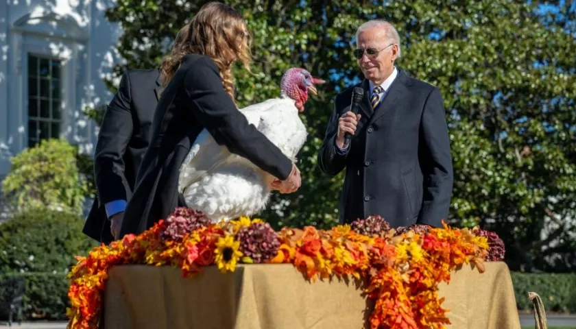 El Presidente Joe Biden en el acto simbólico de Acción de Gracias.