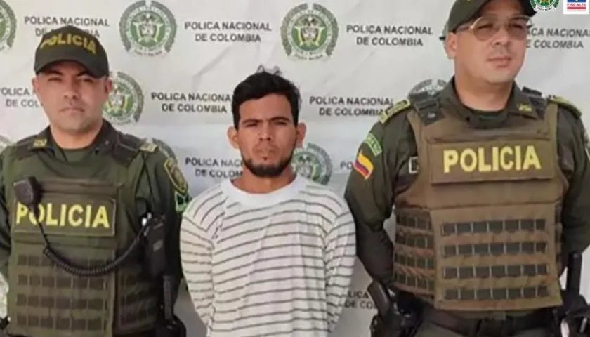 Luis David Rodríguez Marín capturado por la Policía. 