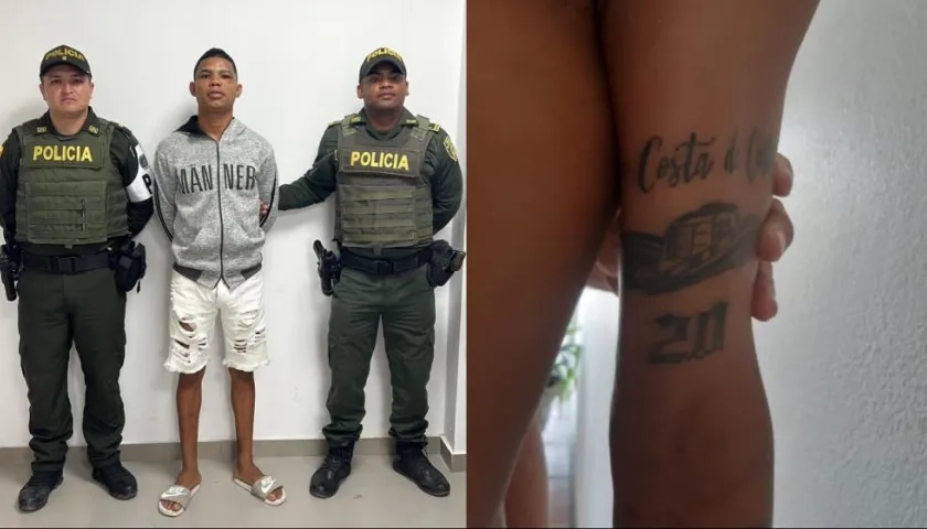 Kenner Andrés Palma y el tatuaje alusivo a 'Los Costeños'. 