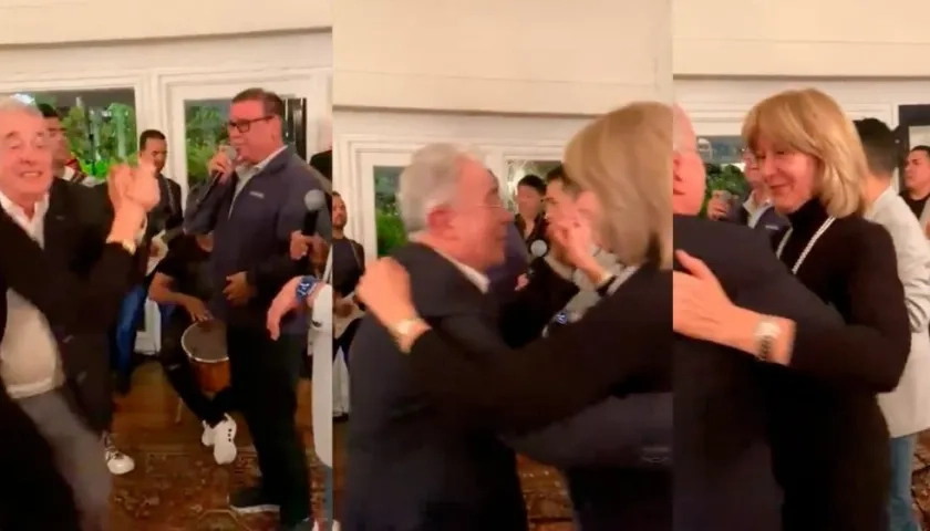 El expresidente Uribe y Nohra de Pastrana bailan "Honda herida".