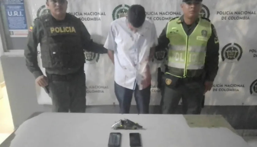 Kevin Raúl Arrieta Caballero capturado por la Policía. 