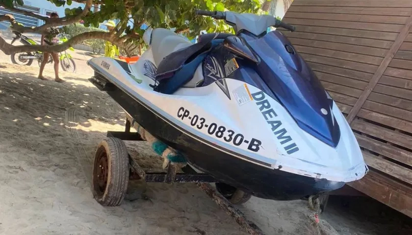 La moto acuática fue inmovilizada por las autoridades de Cartagena.