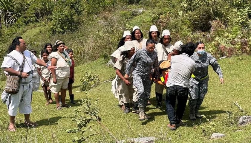 Evacuación del indígena arhuaco