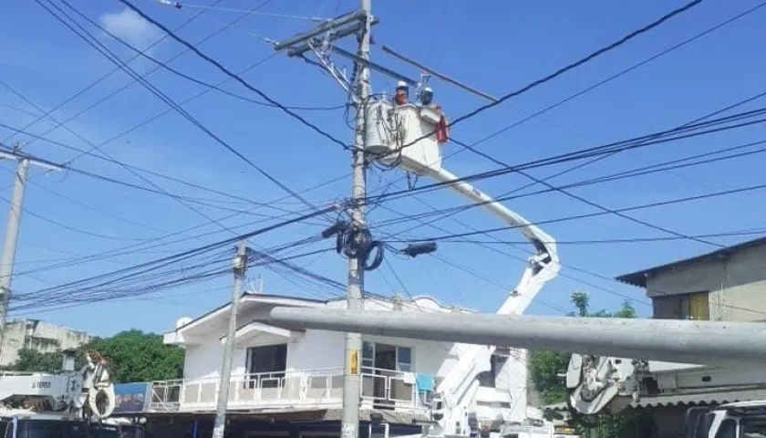 Mantenimiento en redes eléctricas en Barranquilla.