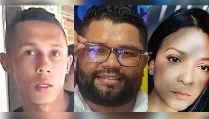El presunto homicida y los perodistas Léiner Montero y Dilia Contreras