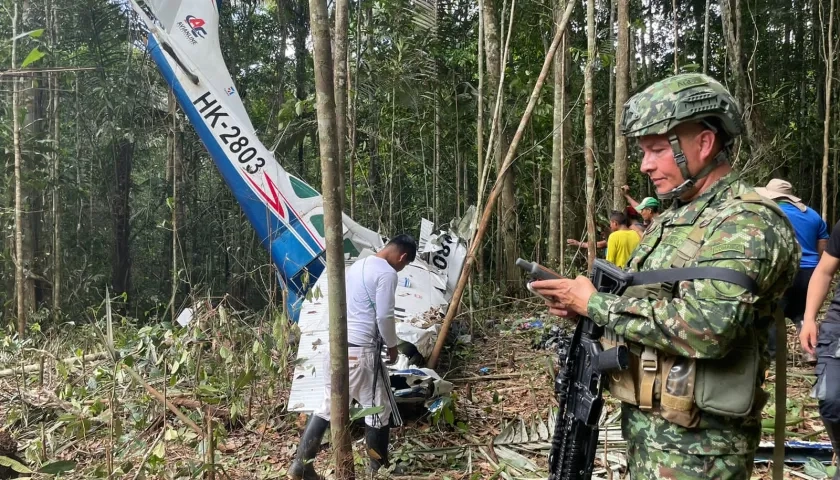 Accidente aéreo de avioneta en la selva del Guaviare el pasado 1 de mayo.
