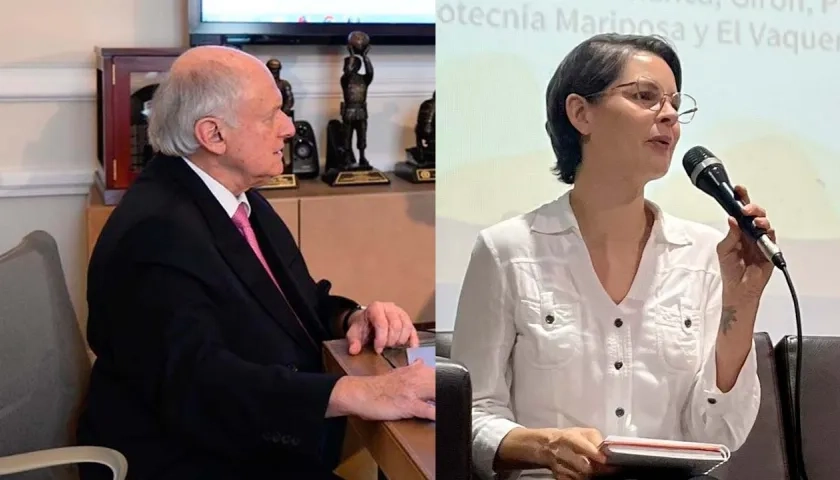 El científico Manuel Elkin Patarroyo y la senadora Andrea Padilla.