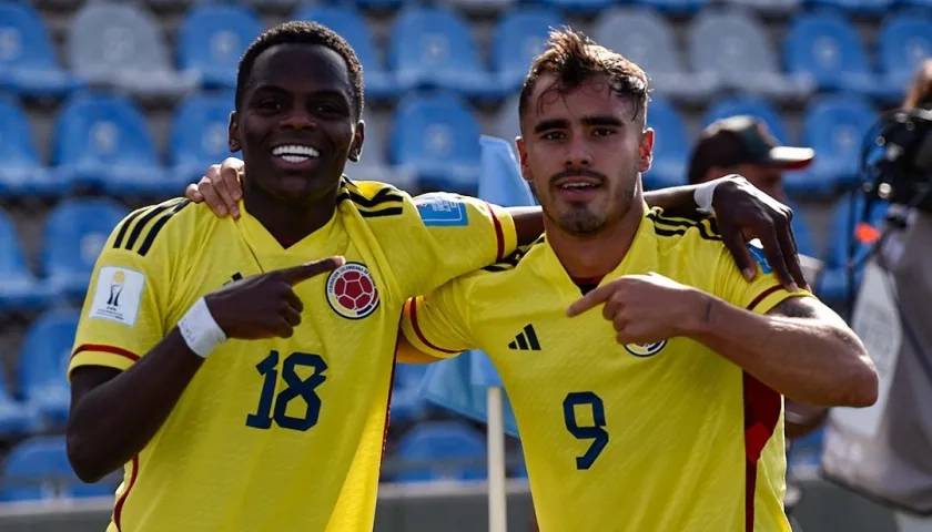 Jhojan Torres y Tomás Ángel, integrantes de la Selección Colombia Sub-20.